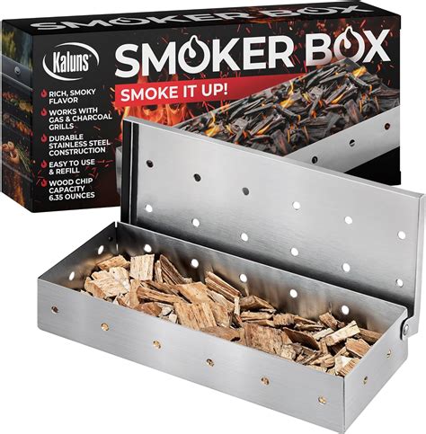 steel wood smoker box grate|Kaluns Smoker Box For Gas Grill or Charcoal Grill, .